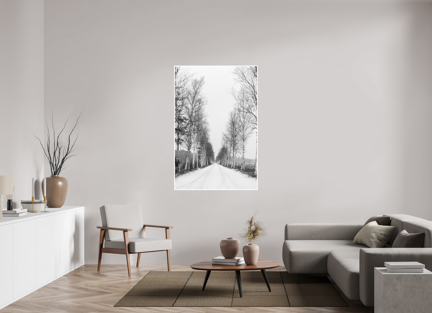 100 x 150 cm, Hahnemühle FineArt Baryta (print only) 1 cm white border Birch Alley Hagfors Sweden