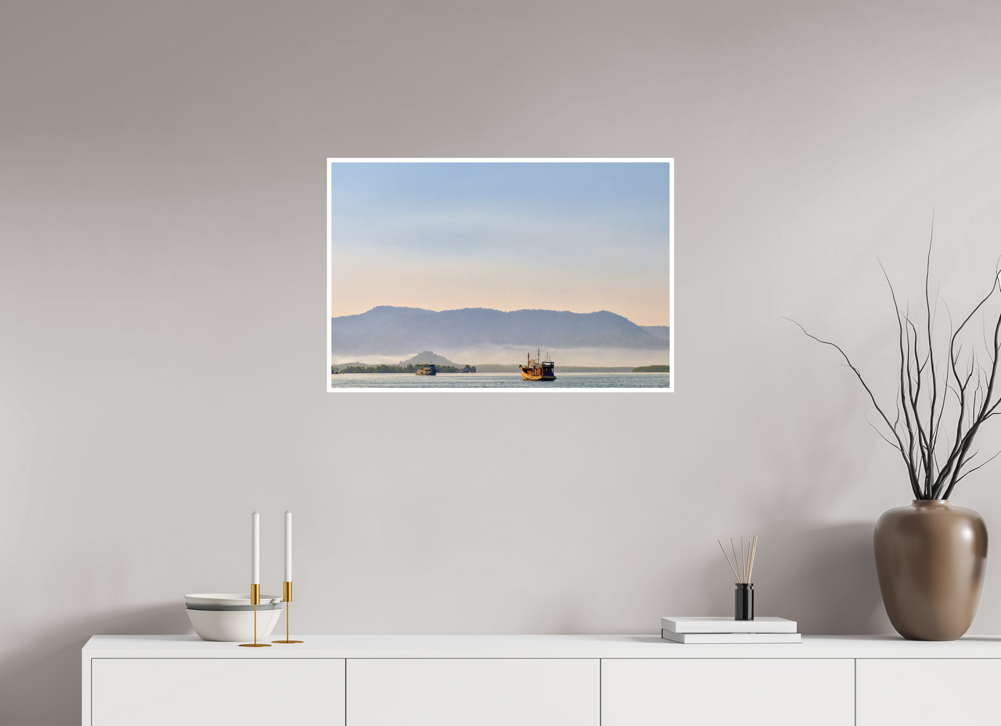 75 x 50 cm, Hahnemühle FineArt Baryta (print only) 1 cm white border Dawn's Veil Over the Bay